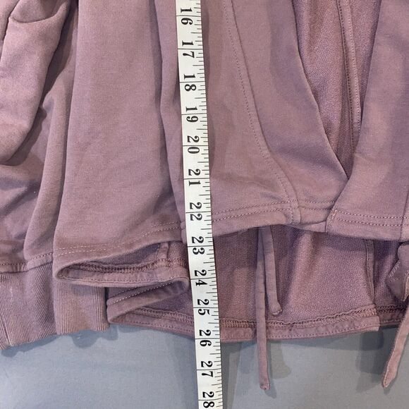 Athleta Top Women’s Size XL Purple Retroterry Wrap Comfy Long Sleeve Tie *read* - Picture 7 of 12